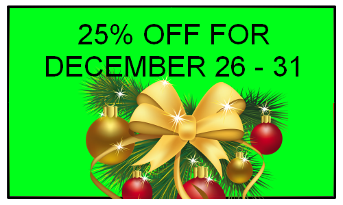 25% off for December 26-31 deal